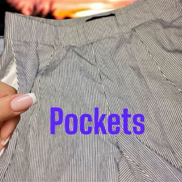 Banana Republic Factory Shorts Striped 100 Cotton High Waist Tailored Size 2 - Picture 5 of 16